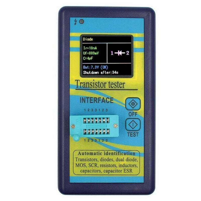 1.8" TFT Color LCD Transistor Tester Diode Triode Capacitance Meter LCR ESR CS
