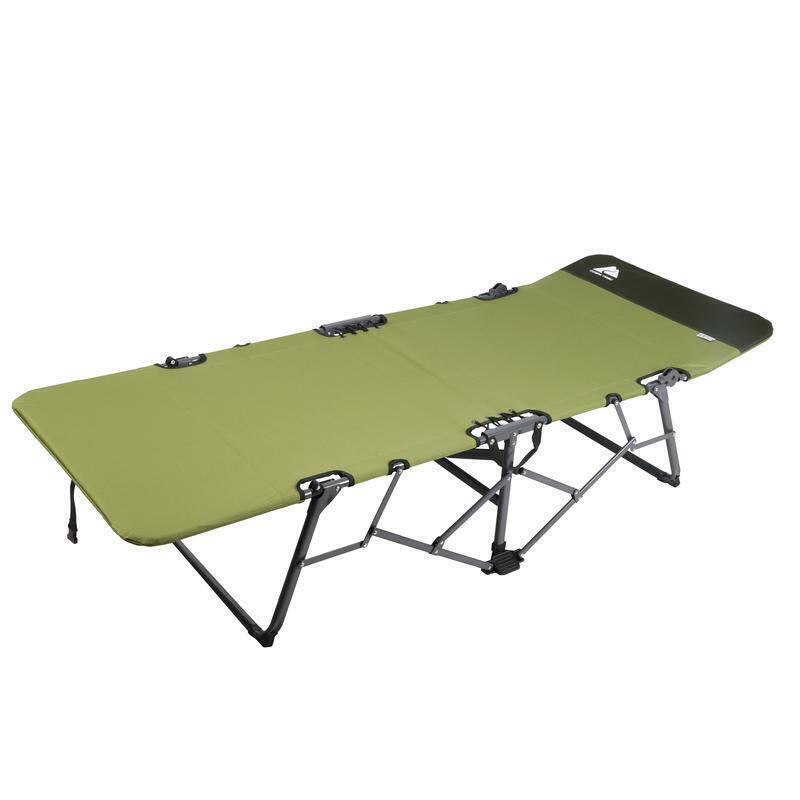 Quick Fold Camp Cot Adjustable Backrest Durable Steel Frame Outdoor Sleeping New