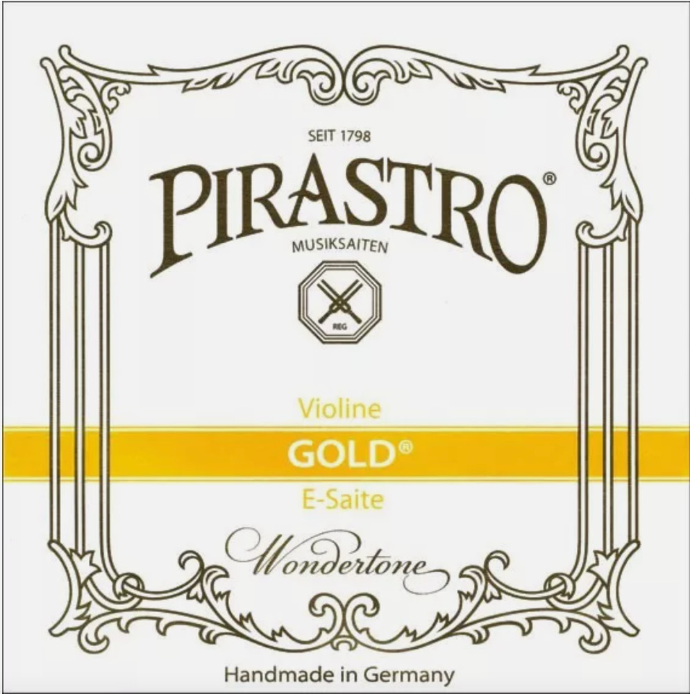 GENUINE Pirastro Wondertone Gold Label Violin E String 4/4 Size Medium Loop End