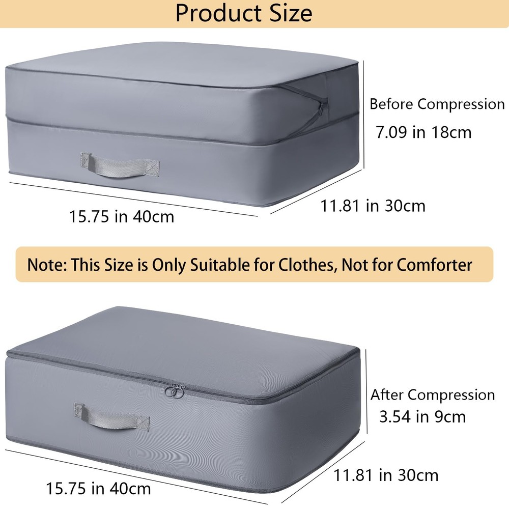 4 Pack Compression Bags for Storage,Ultra Space Saving Self Compression Organ