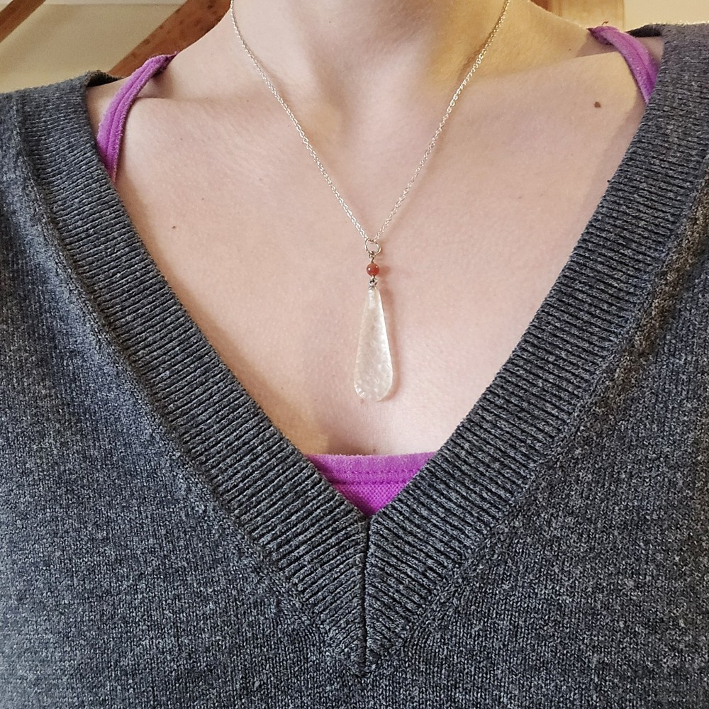 Vintage Transluscent Teardrop Necklace