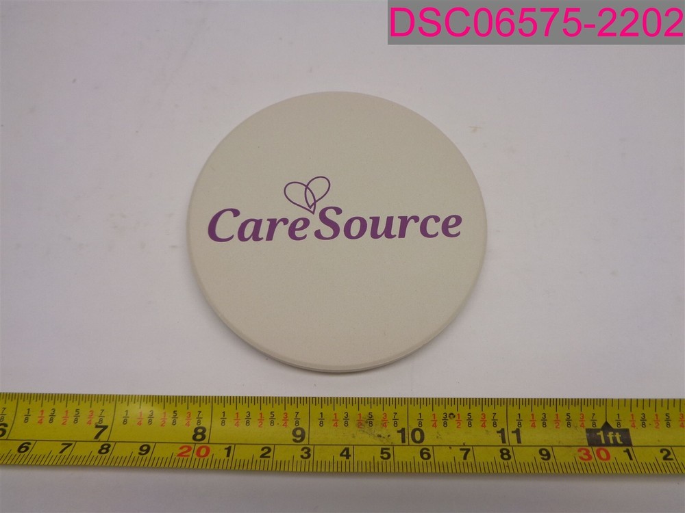 QTY=59; Care Source Coasters 3-1/2" Dia. 1/4" Width. White Round
