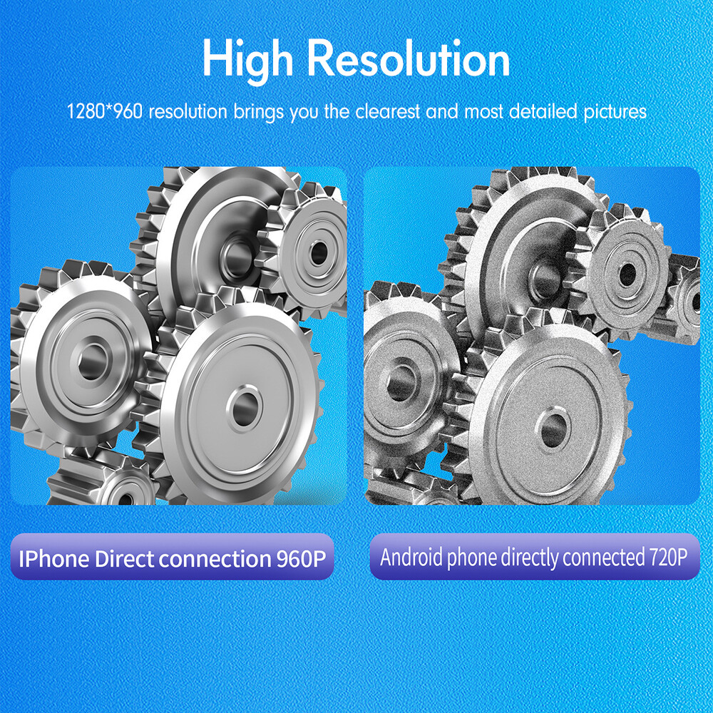 8 LED Light Borescope Endoscope Snake Inspection Camera IP68 for iPhone iPad