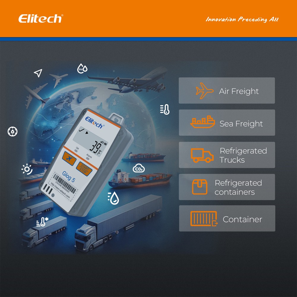 Elitech IOT Temperature Data Logger 4G Single-Use 30 Days PDF/CSV Report Glog-5T