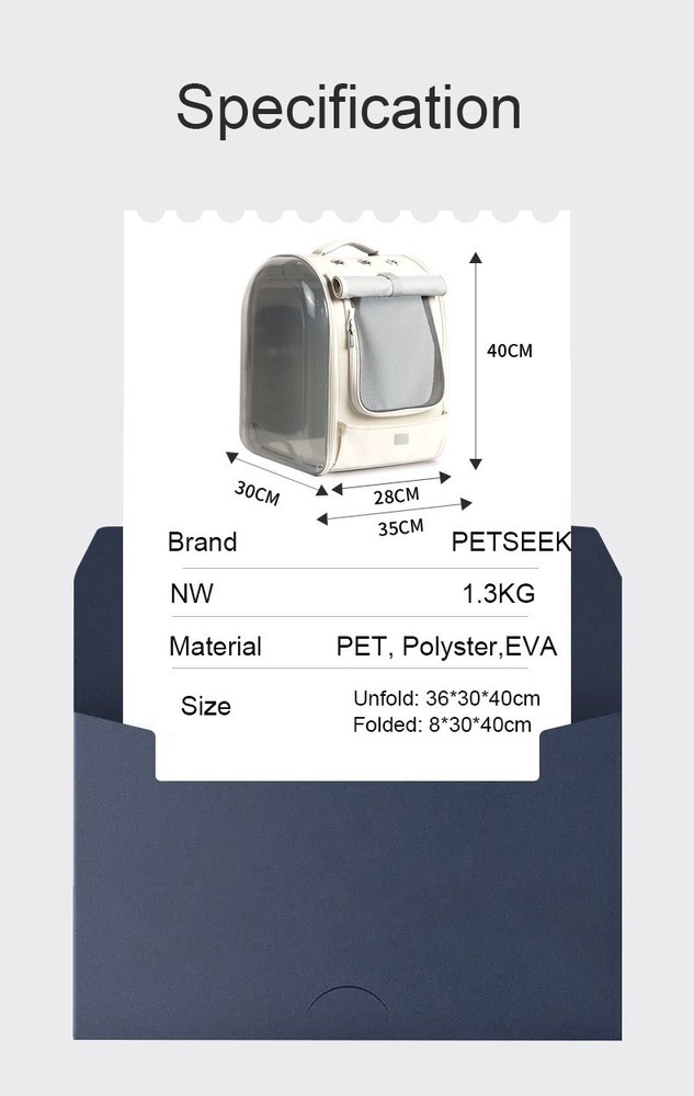 Pet Cat Dog Backpack Carrier With Clear View