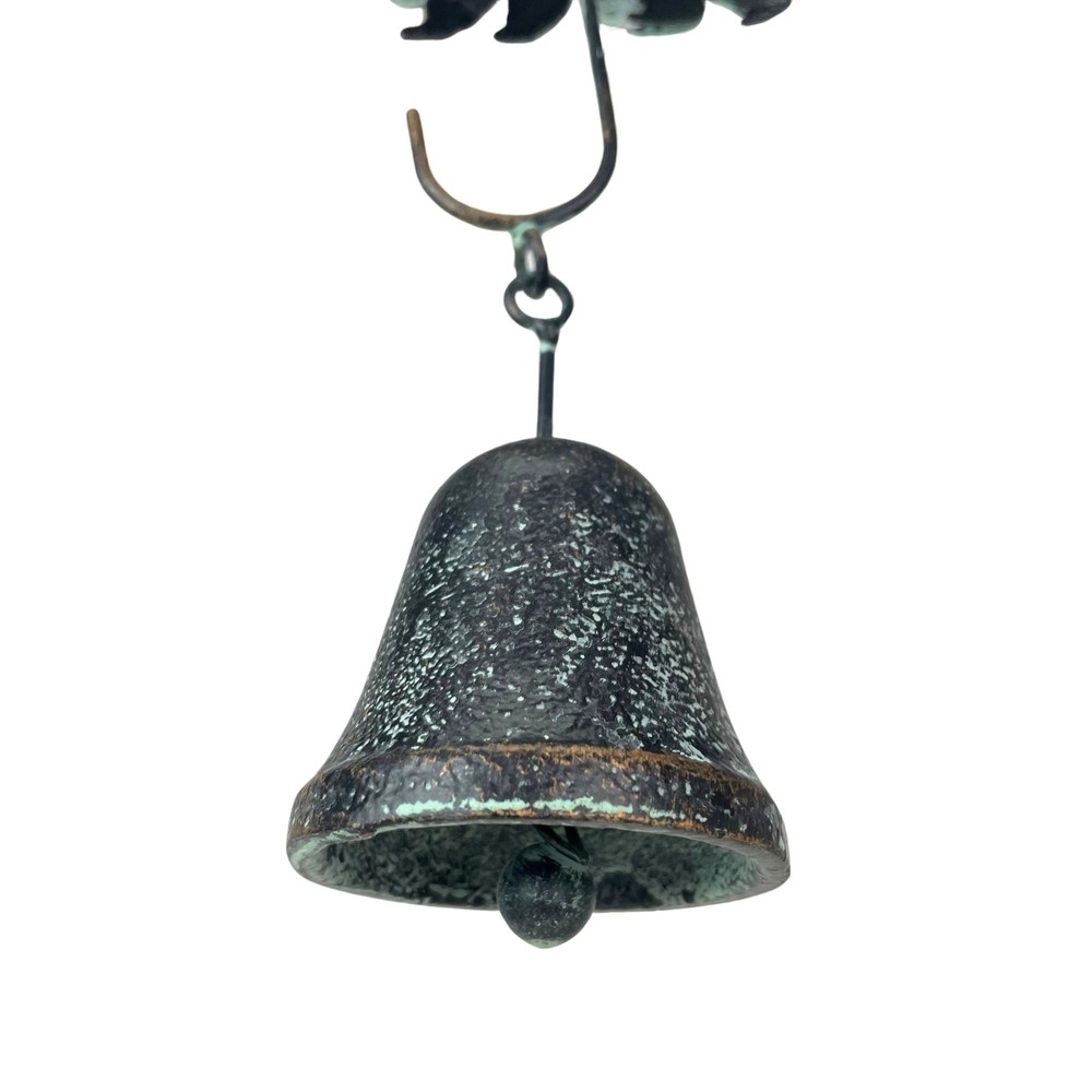 Rustic Black Bear & Umbrella Rain Chain - 75" Long Distressed Verdigris Finish