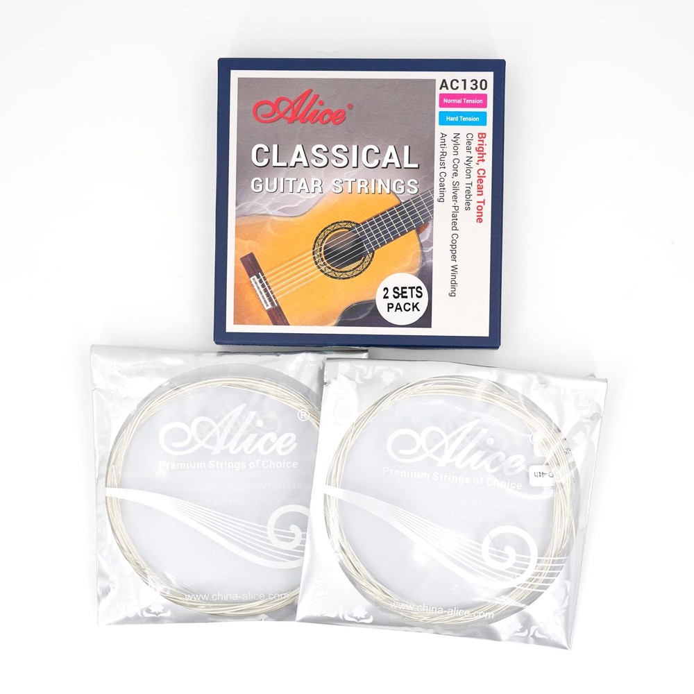 Classical Guitar Strings, Alice 2 Set Classic Guitar 6 Strings Clear Nylon No...