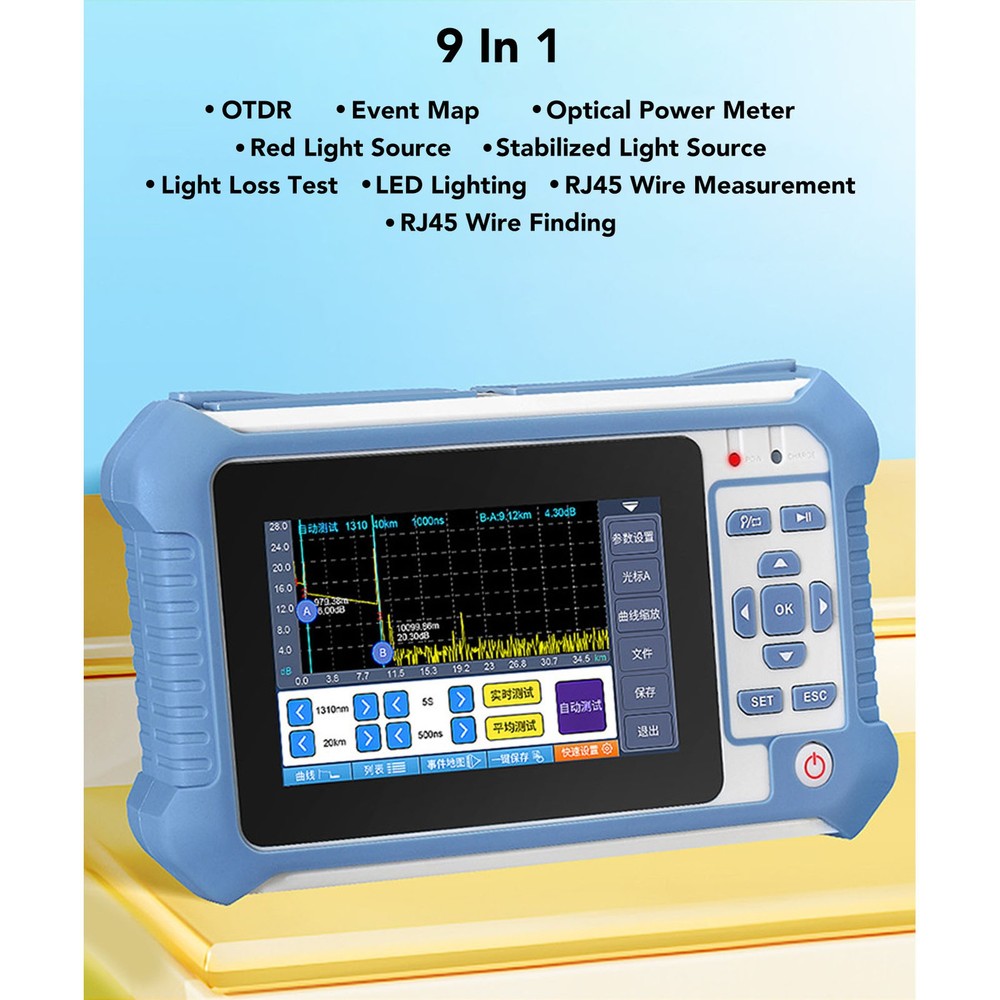 US Plug OTDR Tester Multifunctional Optical Time Domain Reflectometer Wit