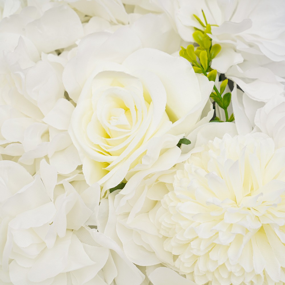 3D Flower Wall Panel-12pcs Artificial Flower Wall Background Silk Rose Wedding