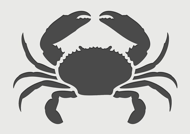 7"x10" Clear Plastic Stencil - Crab (ME132)*****