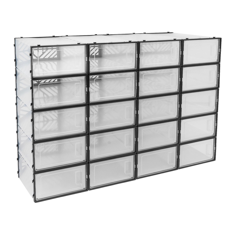 Rectangle Stackable Shoe Boxes, 20 Pieces Shoe Organisers, Shoe Storage Box