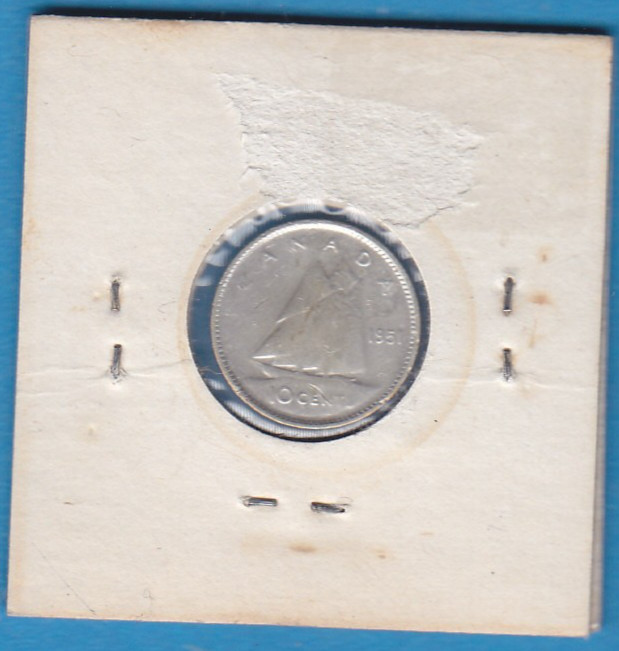 1951 Canada 10 Cent Silver Coin