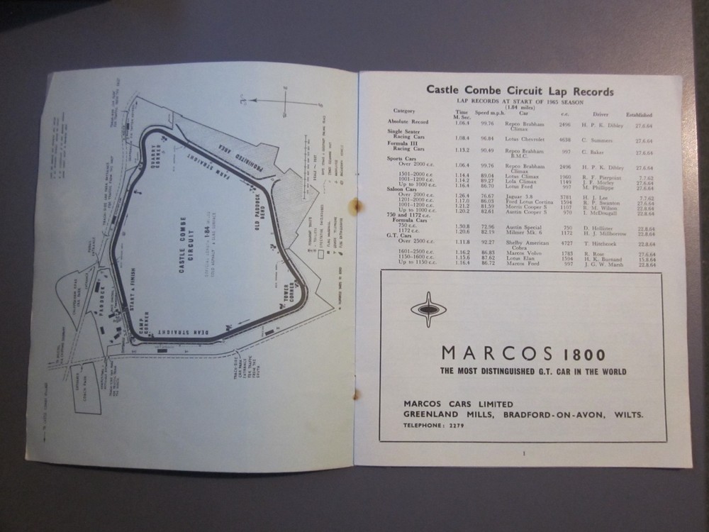 Castle Combe motor racing programmes