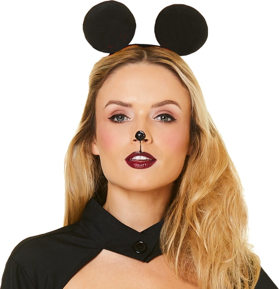 Flocked Iconic Mouse Ears Headband Costume Accessory