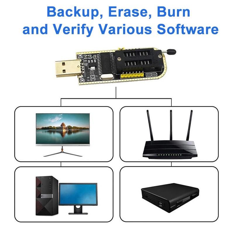 CH341A USB Programmer SOP8 Compatible with for EEPROM Programmer 24 25 Series