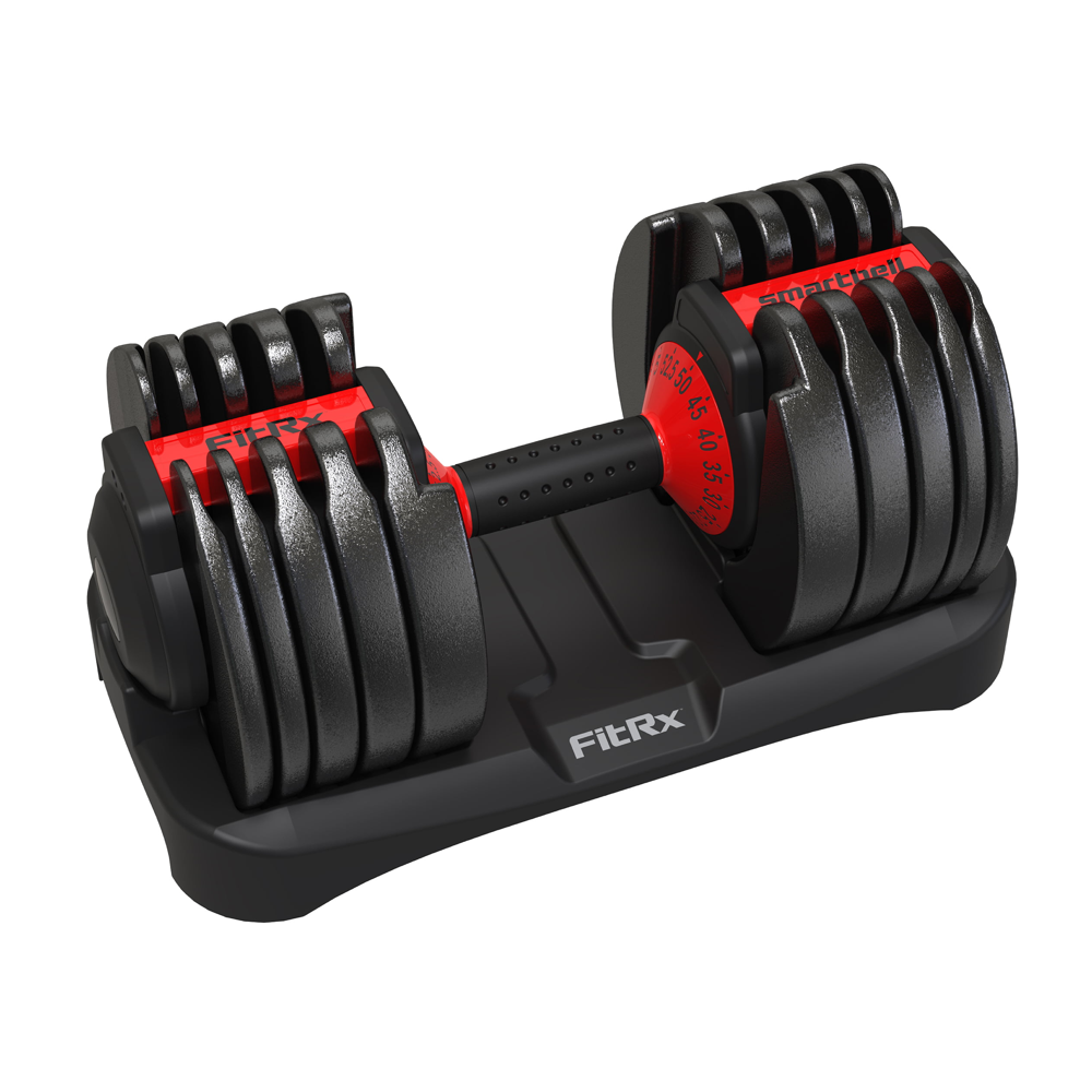 Smart Bell, Quick Select Adjustable Dumbbell, 5-52.5 Lbs., Black, Single