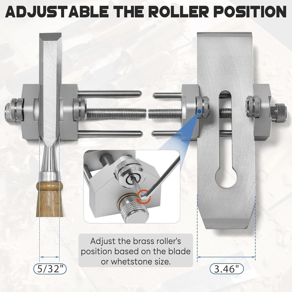 Chisel Sharpening Jig - Adjustable Angle Honing Guide for Woodworking Tools