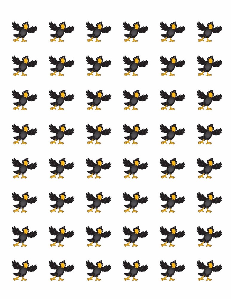 48 CROW ENVELOPE SEALS LABELS STICKERS 1.2" ROUND !