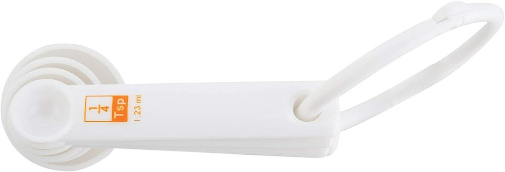 FOX RUN 6 Piece Plastic Measuring Spoons Set - White