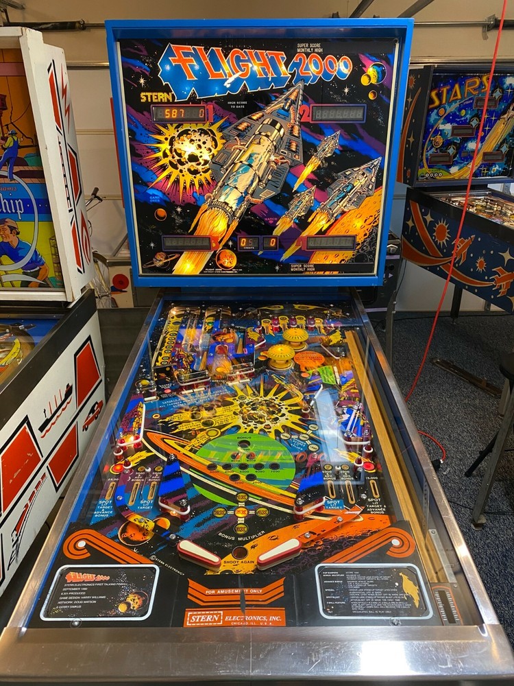 Stern Flight 2000 Pinball Custom Apron Cards Set Instruction Rules Information