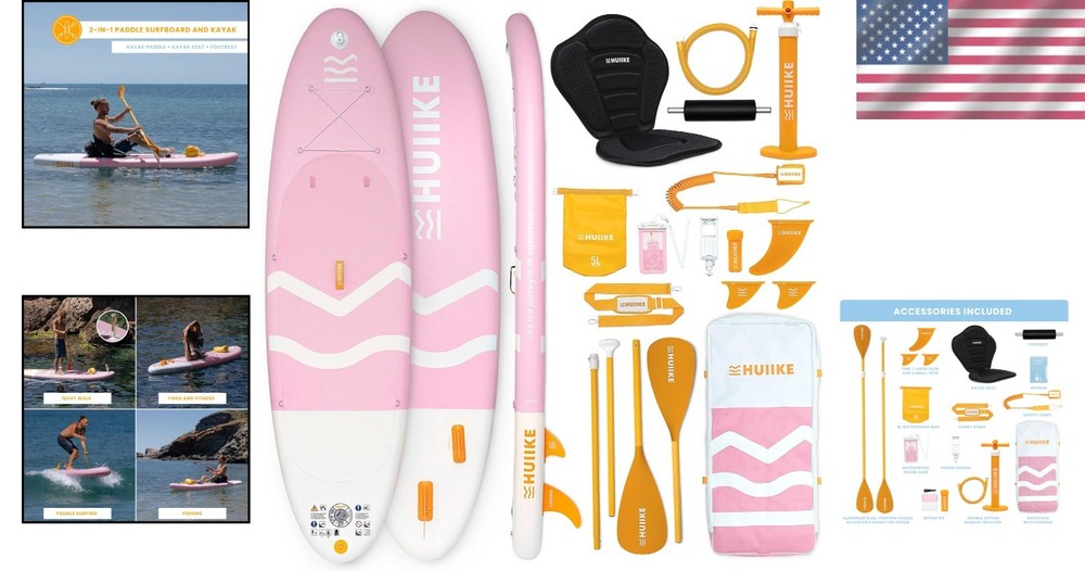 Durable Inflatable Paddle Board with Excellent Stability - Full Accessories Set