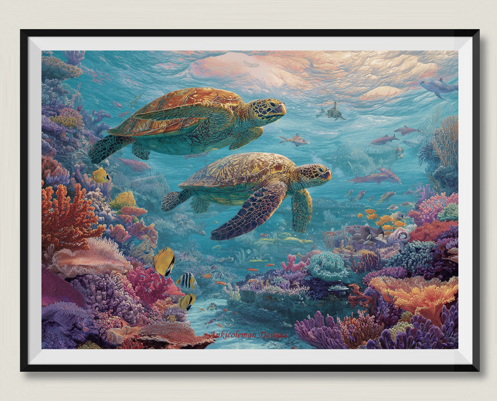 Underwater Fantasy DIY Chart Counted Cross Stitch Patterns Needlework DMC Color