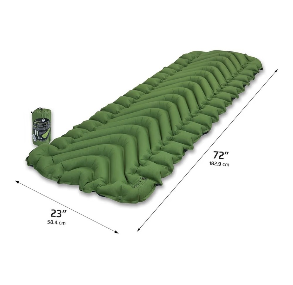 Klymit Static V Inflatable Sleeping Pad for Camping, Lightweight Hiking and Back