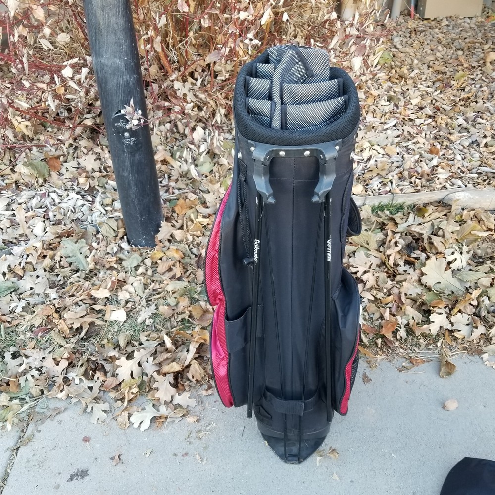 Golf stand bag Golfmate MATE black red shoulder strap