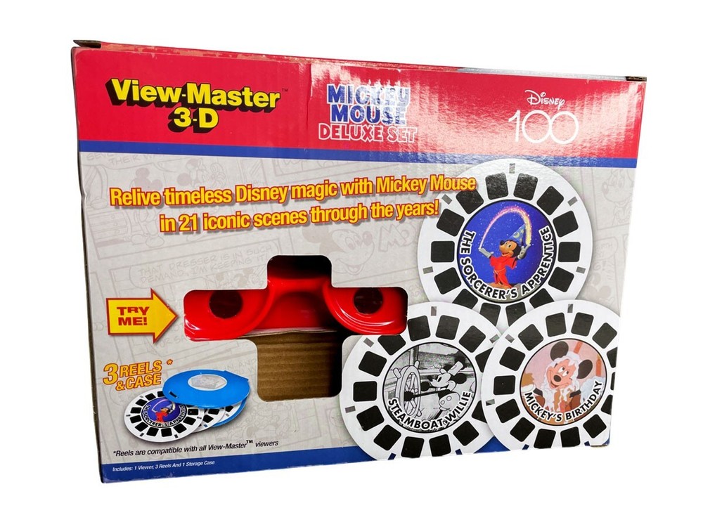 NEW View-Master 3D Mickey Mouse Deluxe Set w/ reels & case