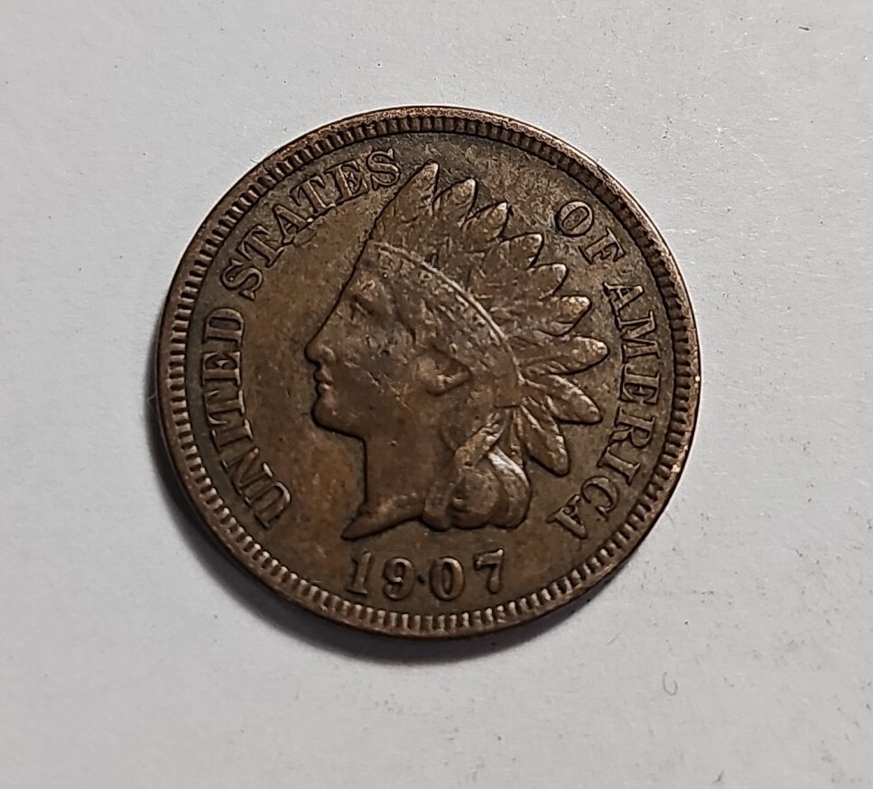 1907 Indian head cent penny FINE