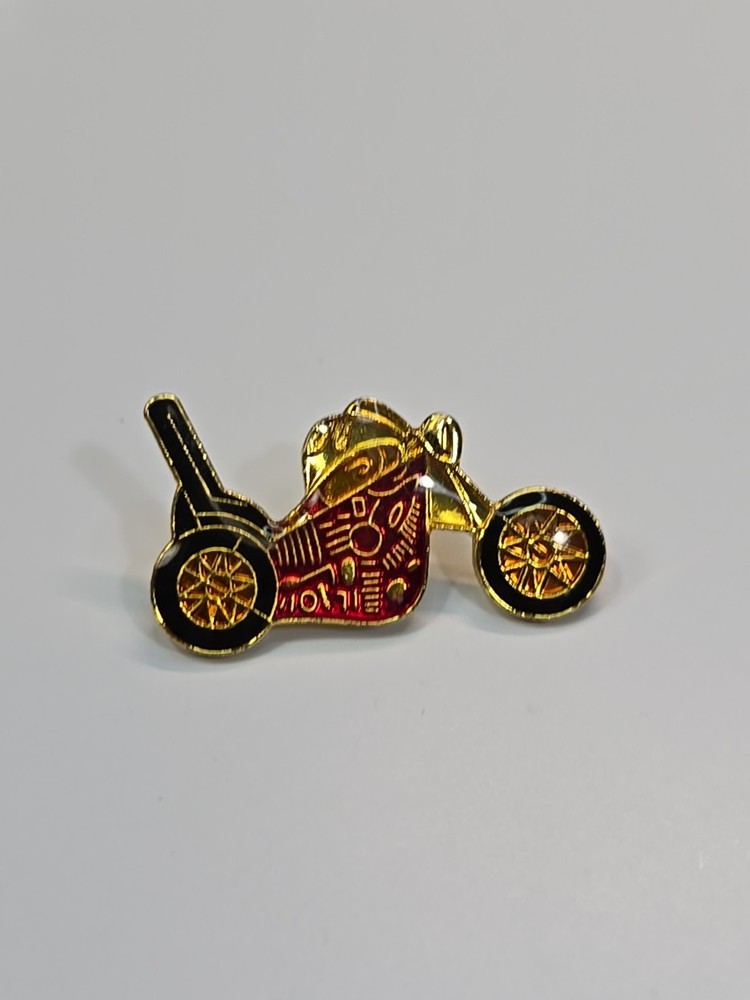 Red Chopper Motorcycle Lapel Pin Small Size