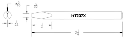 HT207X 3/16" Conical Chisel Tip