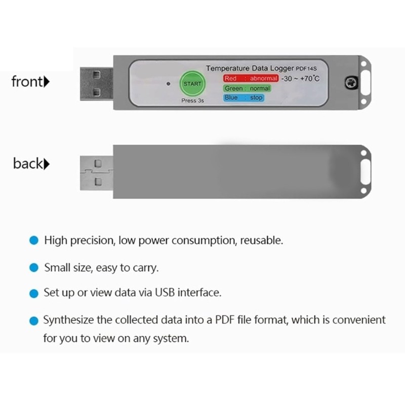 8640 Points Temperature Recorder PDF Temperature Data Logger Temperature Logger