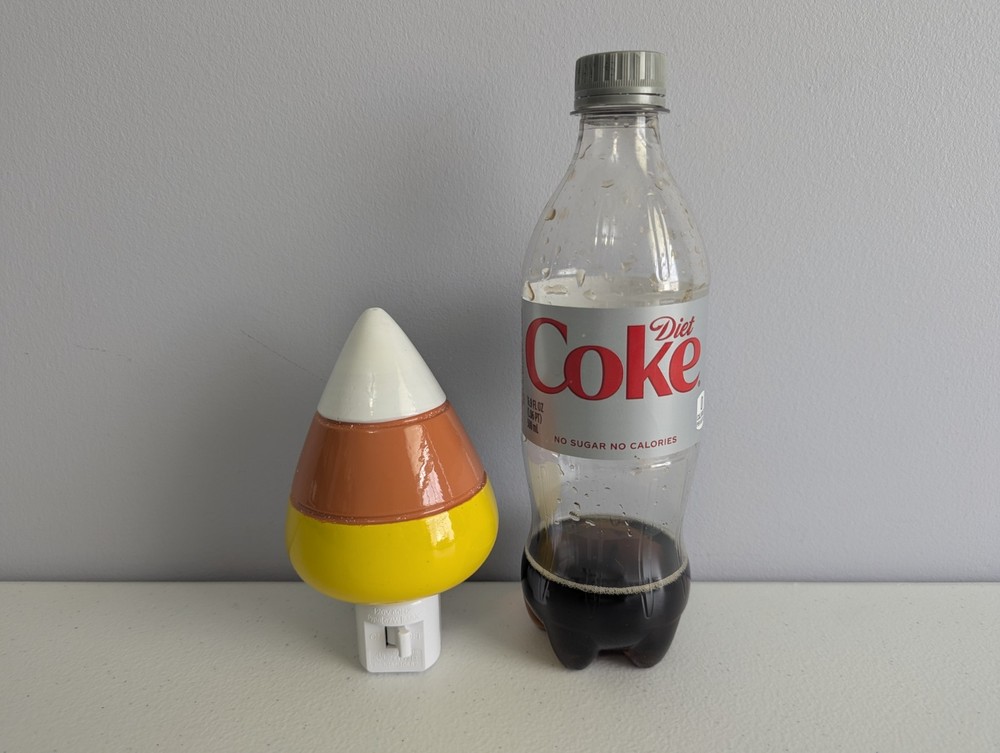 Halloween Candy Corn Nightlight Spooky Plug-In Decor Unique 3D Printed Plastic