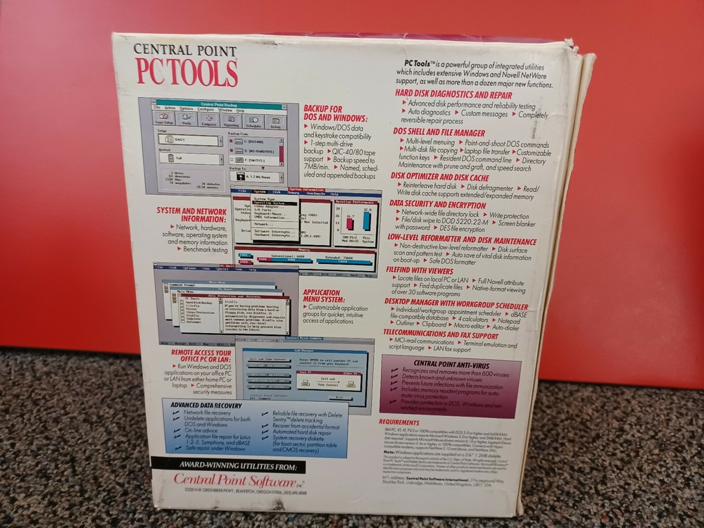 Vintage Central Point PC Tools Utility Software 7.1