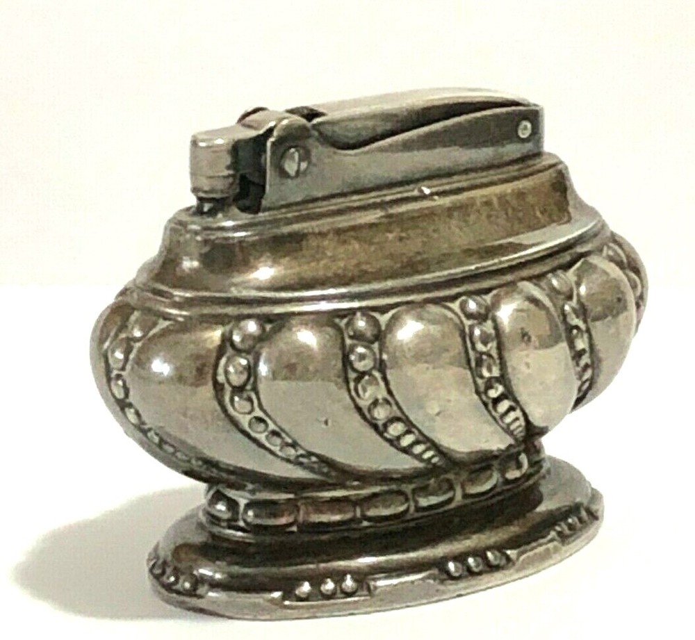 Vintage Ronson Cigarette Cigar Table Lighter Crown Silverplated  Patina Untested