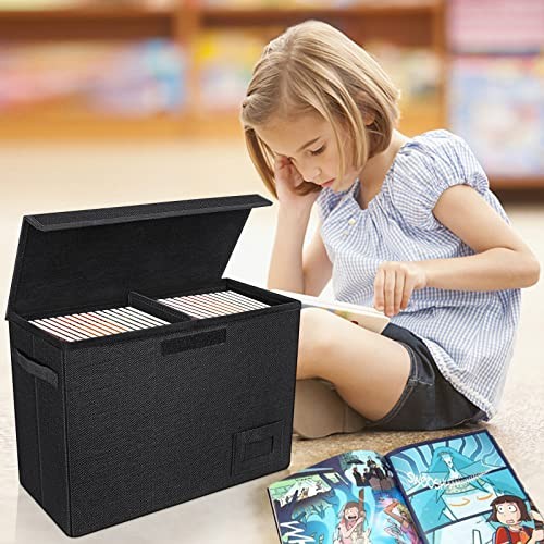 4-Pack Comic Book Storage, Collapsible Comic Book Case with 4 Pack Black