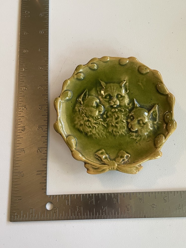 Vintage Art Pottery Cat Plate