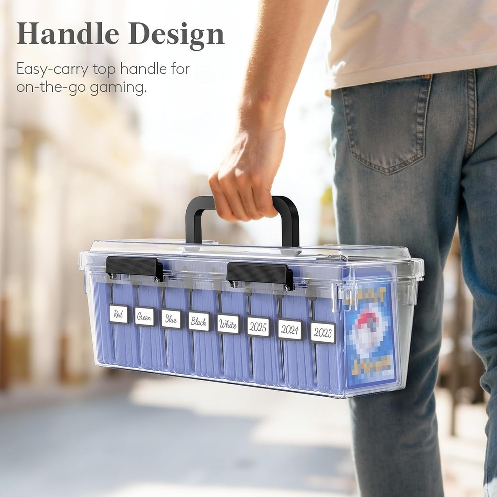 Trading Card Storage Box 2 Pack Toploader Case 900 Cards Stackable