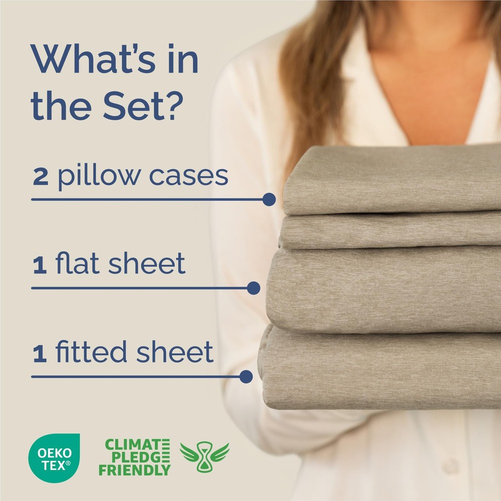 King Size 4 Piece Sheet Set - Comfy Breathable Cooling Bed Sheets Set - Hote...