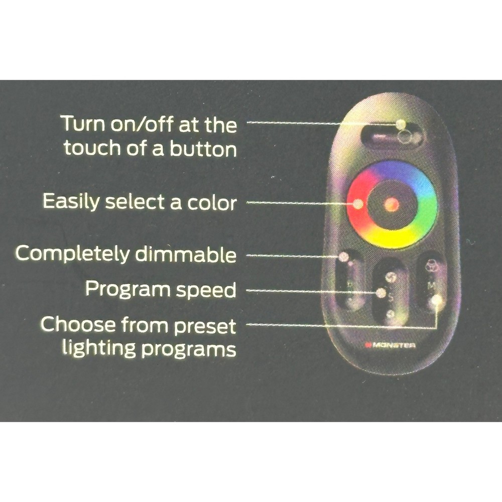 MONSTER ILLUM ESSENCE LED STRIP LIGHT KIT WITH REMOTE CONTROL STARTER KIT