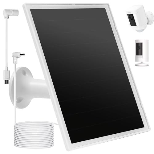 Solar Panel Charger for Ring Camera, Compatible with Ri ng Stick Up White-1Pack