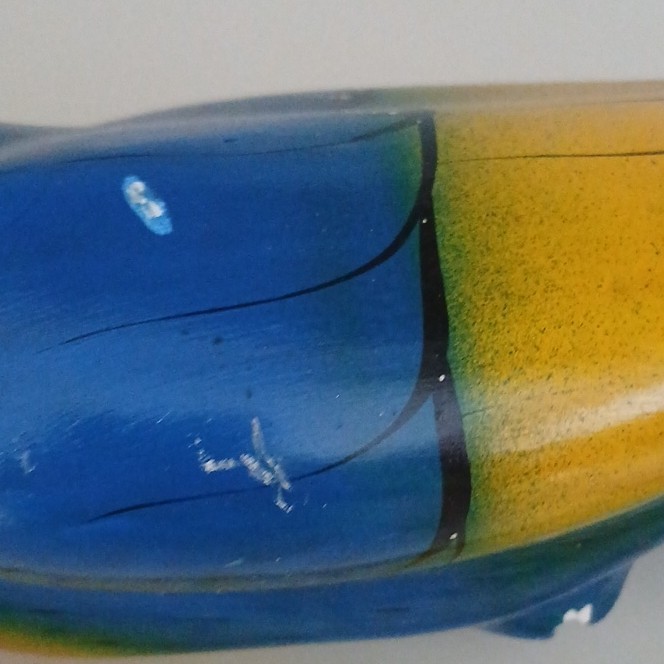 Hand-Painted Ceramic Parrot Figurine, Multicolor, Approx. 14 Inches