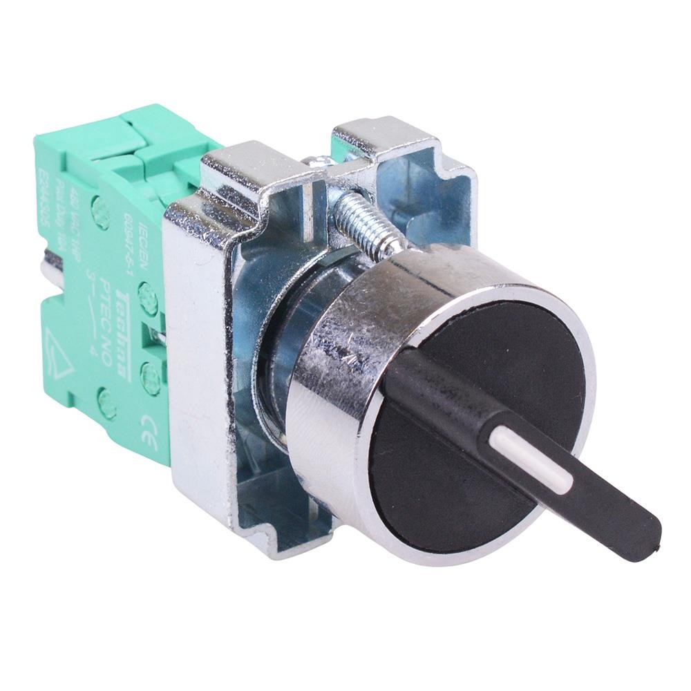 Techna PtecMetSN3F 3 Position Metal Selector Switch 10A 1NO