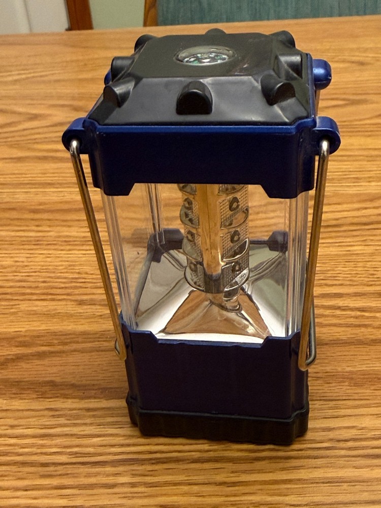 Sharper Image LED Lantern w/ Compass & Dimmer Adjustable Brightness AA Battery