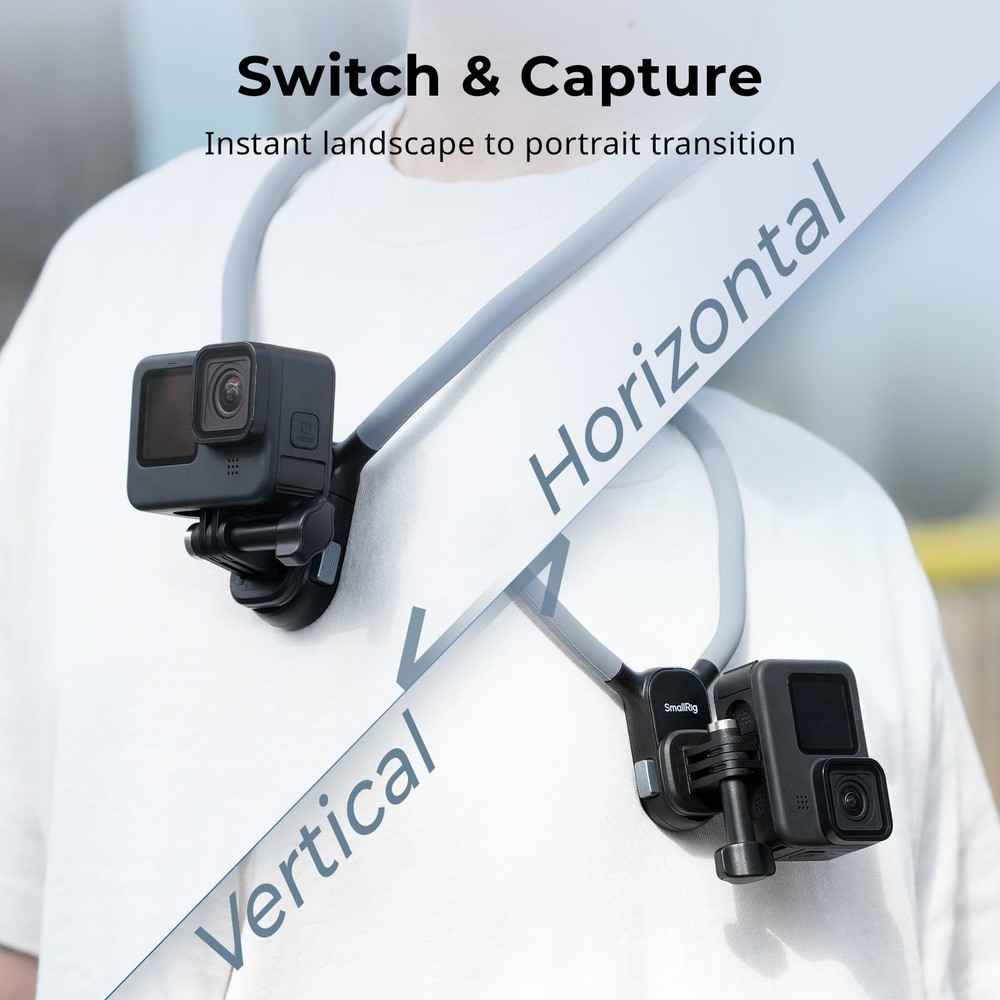 SMALLRIG Magnetic Neck Mount for Action Camera, Quick Release One-Click black