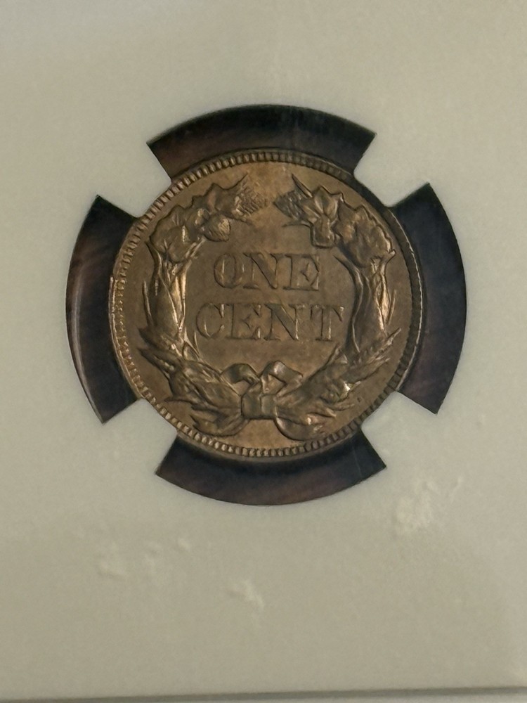 1857 Flying Eagle Cent NGC MS63. Beautiful!