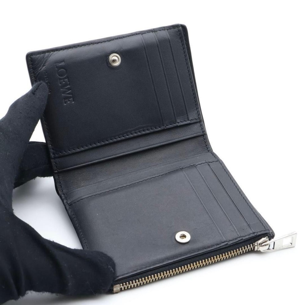 LOEWE Two-Fold Wallet Leather Black Anagram