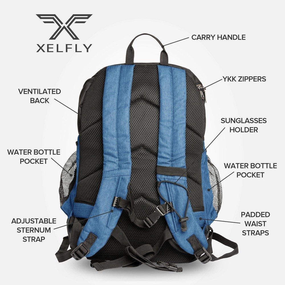 Xelfly Basketball Backpack with Ball Compartment Blue