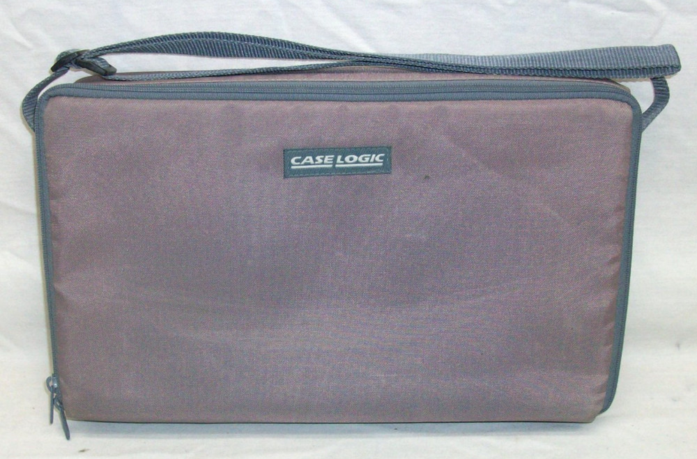 Vintage Case Logic 30 Cassette Tape Storage Case, Zippered, Shoulder Strap. Soft